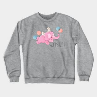 Baby Elephant Mouse Flying Crewneck Sweatshirt